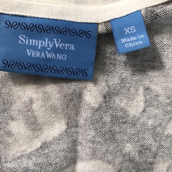 SIMPLY VERA VERAWANG Black Gray Cotton Cardigan Sweater Size XS - Picture 6 of 7